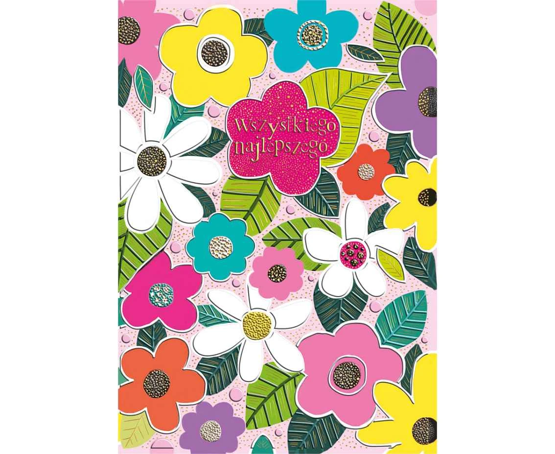 Greeting Card B6 Bright Flowers, 1 pc.